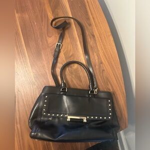 Diane Von Furstenberg Black Studded Shoulder Bag